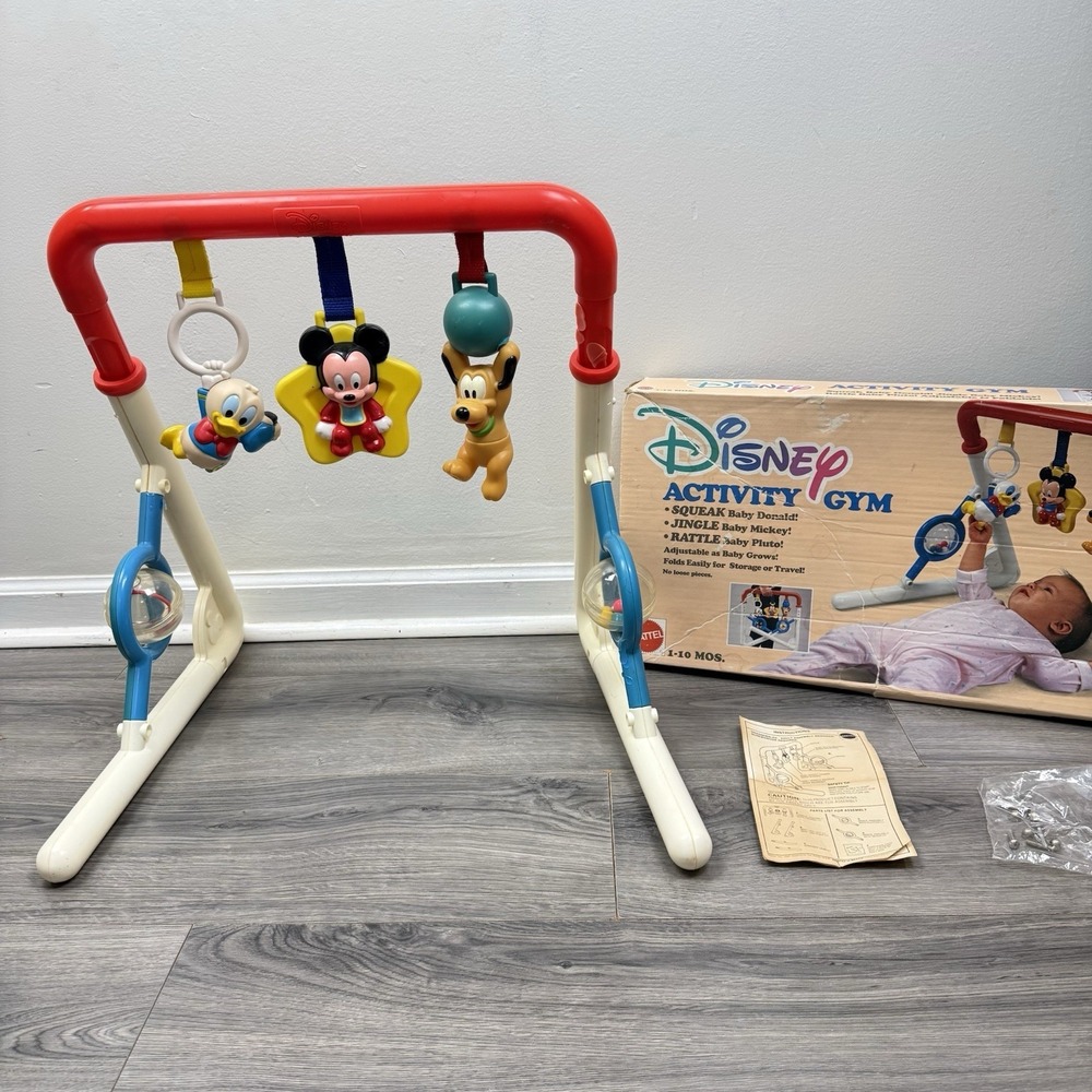VINTAGE Disney Mattel Plastic Baby GYM Mickey Mouse Donald Duck and‎ Pluto
